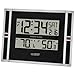 La Crosse Technology 513-149 11 inch Atomic Digital Wall Clock with Temperature, One Size, Black