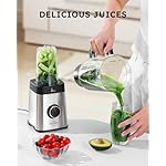 Sangcon Blenders and Food Processor Combo for Kitchen, 5 in 1 Blender for Shakes and Smoothies, Meat Chopped, Grinding & more, 40 oz Jar & 17oz Cup with To-Go Lid, Stainless Steel Silver - Image 3