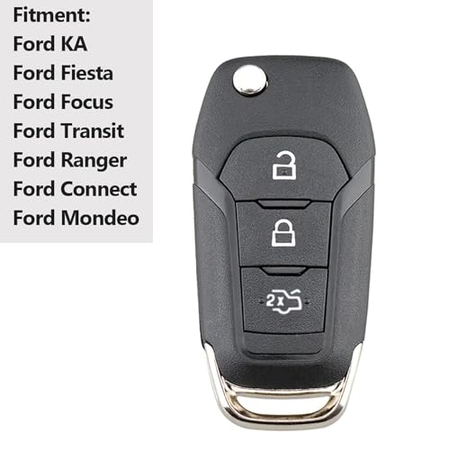 Kelay Ford Key Fob Case Replacement For Ford Fiesta Focus Transit Connect Ranger Mondeo Ka Remote Car Key Cover, Ford Fiesta Key Fob, Ford Focus Key Fob, 3 Buttons - Image 2