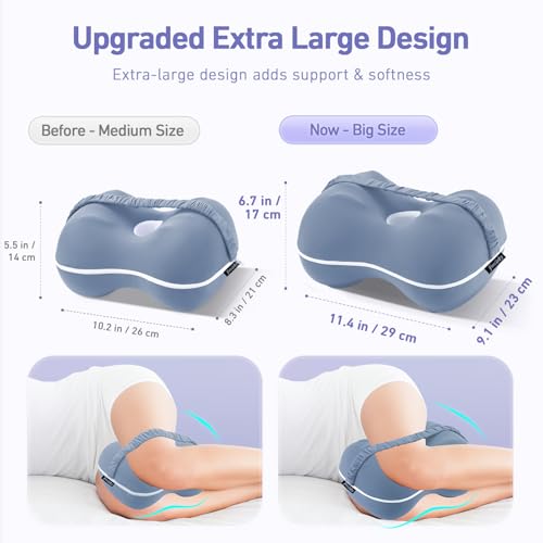 Travesseiro de perna de espuma viscoelástica para pessoas que dormem de lado – Relaxe da ciática, co