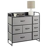 muebles modernos dormitorio juvenil PERFECTA COMBINACIÓN DE MATERIALES: Estas cómodas para dormitorio cuentan con un robusto armazón metálico, tienen cajones de tela transpirable, y la parte superior y los tiradores son de madera MDF.