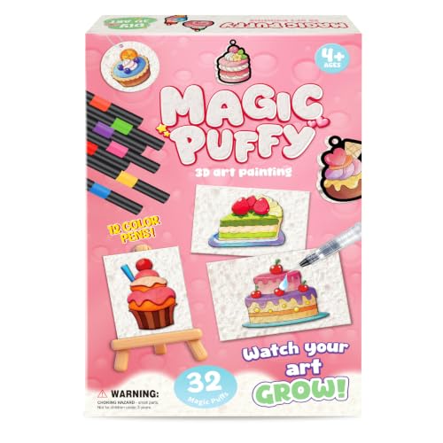 Artnedu 32PCS Aqua Magic Puffs Paint Kit-Dessert Style,Mess-Free DIY Toys
