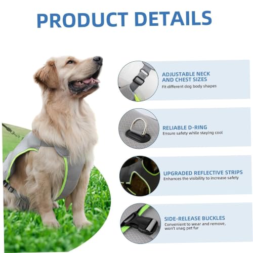 Chaleco de enfriamiento para perros L con bolsa de hielo y arnés ajustable reflectante 7