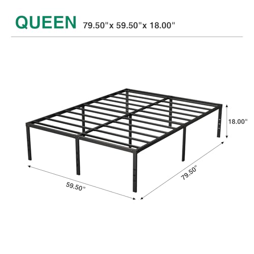 RRG Queen Size Metal Bed Frame, 18 Inch Heavy Duty, Underbed Storage — view 2