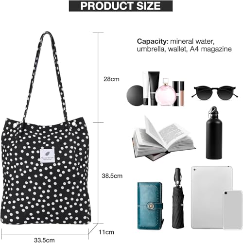 Image of Kawn Corduroy Tote Bag Aesthetic Cute Canvas Tote Bags for Women Washable Shoulder Bag with Inner Pocket for Go-to Everyday Bag for Work Beach Travel and Shopping Grocery