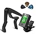 BROTOU Guitar Tuner Clip-On Tuner Digital Electronic Tuner Acoustic with LCD Display for Guitar, Bass, Violin, Ukulele (3 PCS Picks Included) (Tuner + Capo)