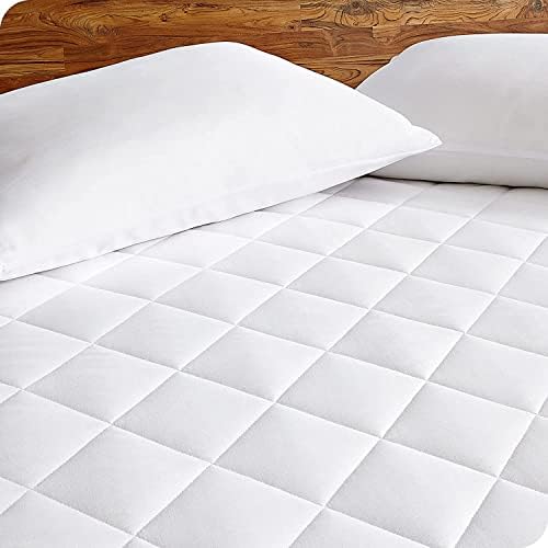 Quilted Mattress Protector  with Fitting Elasticated Straps, Breathable and Anti-Allergy  King Size Mattress Protector for Comfortable Sleep by Javflow