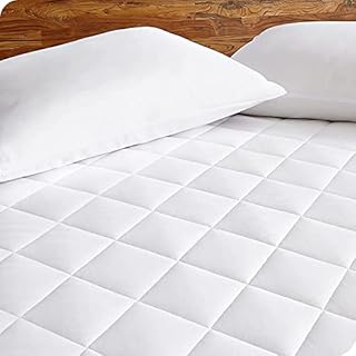 Quilted Mattress Protector  with Fitting Elasticated Straps, Breathable and Anti-Allergy  King Size Mattress Protector for Comfortable Sleep by Javflow