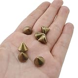 Yuyuvan 10mm Acrylic Bullet Spikes Bronze Burnished Finish Easy Glued Sew On Plastic Cone Pointed St