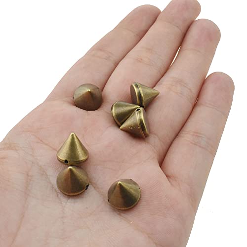 Yuyuvan 10Mm Acrylic Bullet Spikes Bronze Burnished Finish Easy Glued Sew On Plastic Cone Pointed Studs Rivets Multi-Function 55 Pcs For Cosplay Costume Jackets Bags Shoes Embellishment #TOP22