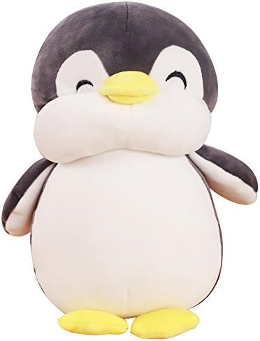 VSFNDB Stuffed Penguin Animal Plush Toys 12 Inch Gray Animal Stuffed Plushies Super Soft Cute Cuddly Pillow Cushion Stuff Dolls Birthday Gifts for Children Kids Boys Girls Room Decor Bedtime, 12Inches