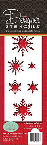 Designer Stencils Snowflake Cake Stencil, Beige/Semi-Transparent #TOP29