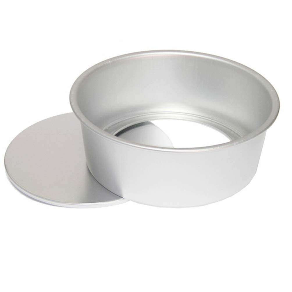 Cabilock Round Removable Bottom Anodized Aluminum Cake Pan Mold for Baking Cakes Cheesecakes and Desserts Non-stick Finish Silver -grade Material