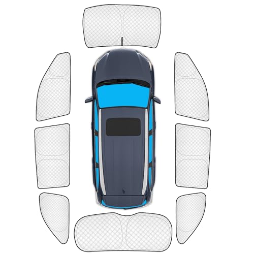 Image of KMF 8pcs Thicken Sun Shades for Toyota Highlander 2014-2019 Accessories,Custom Full Car Window Covers Sunshade for Windshield Side Rear, UV Block and Blackout Privacy for Car Camping Outdoor