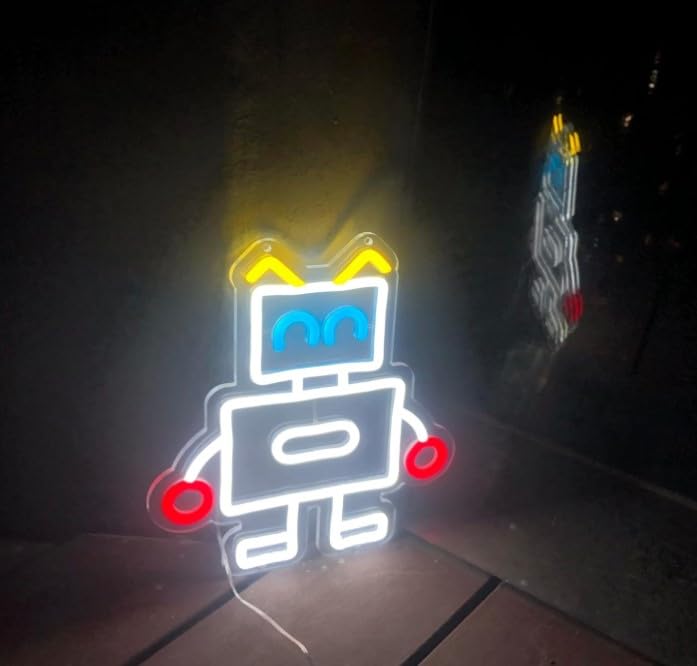 SG PRINT Robot Neon Sign Decor Adorable and Neon Light for Baby Living Room Decoration Neon Sign for Kids' Room Birthdays Gift-image-26