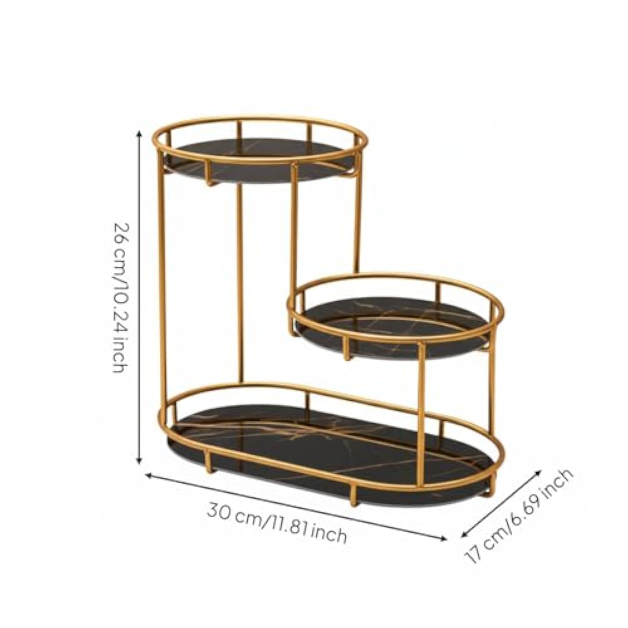 Luxury Design 3-Tier Cosmetic Organizer for Bathroom