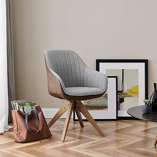Art Leon CC001 Mid Century Modern Swivel Accent Chair With Beech Wood Legs, Desk Chair No Wheels thumb #6