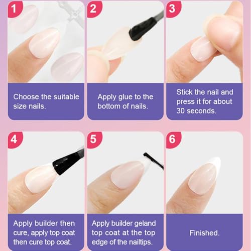Image of 576Pcs Long Coffin Press on Nails 24 Solid Color Stick on Nails Glossy False Nail Colorful Full Cover Glue on Nail Set for Women Nail Tip DIY