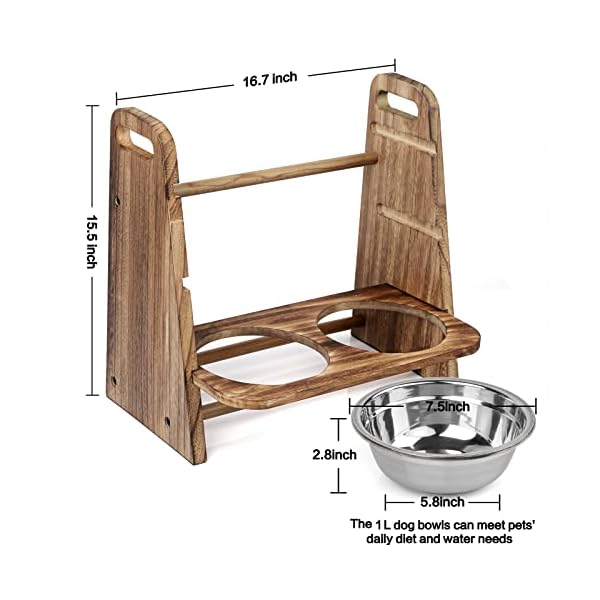 Wood Dog Bowl Stand for Medium Dogs