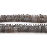 2 Hebras natural gris piedra lunar facetado Rondelles – gris piedra lunar roundelle perlas 7 a 11 mm (10)