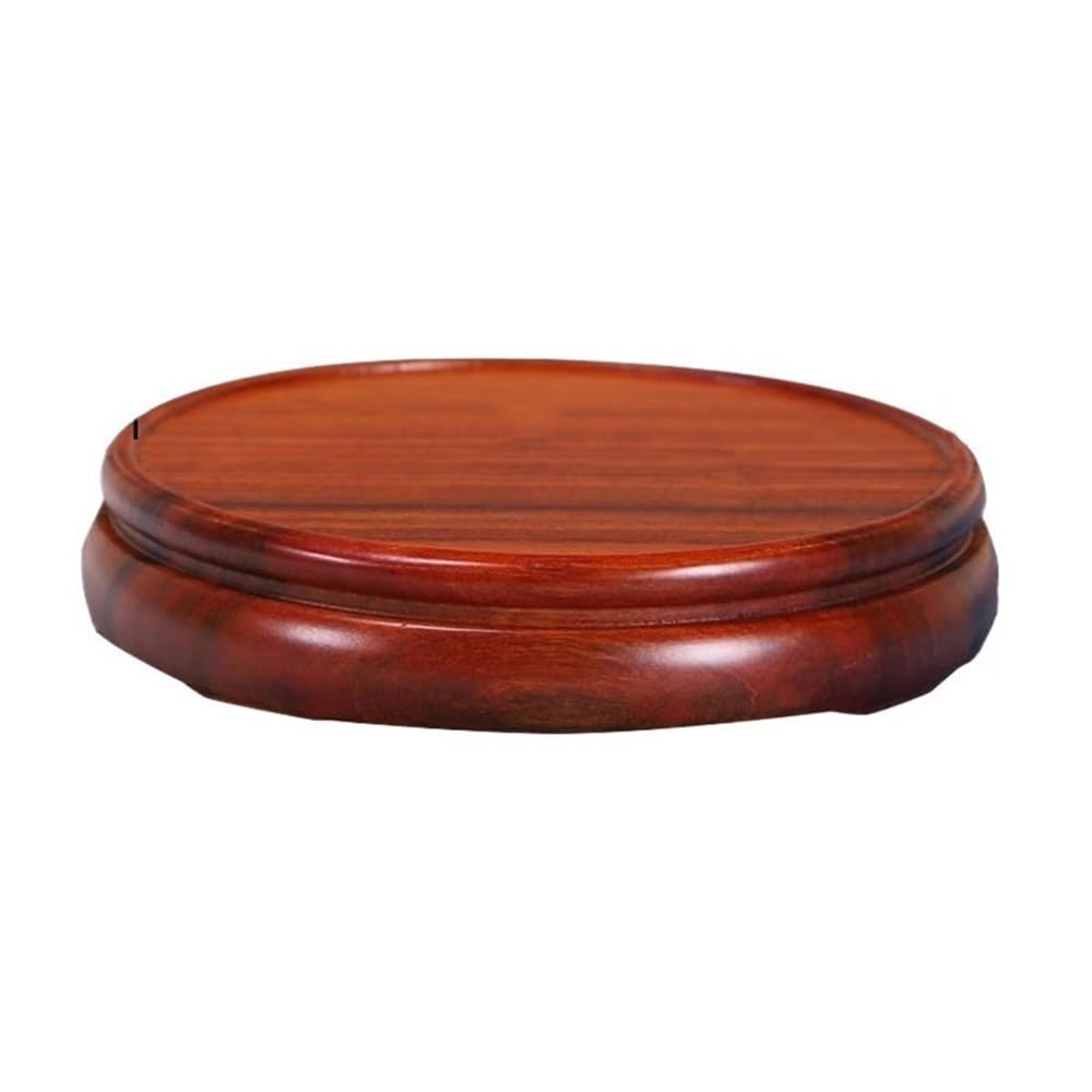 LJHFG63KUYT Pedestal Decor Red Sandalwood Circular Flowerpot Base, Bonsai Vase Teapot Display Stand Bracket Indoor Holder(Small)