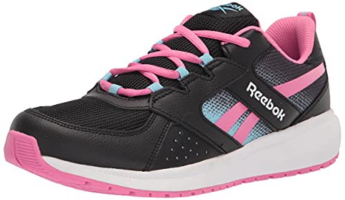 Image of Reebok Girls Road Supreme 2.0 Running Shoe, Black/True Pink/Digital Blue, 6 Little Kid