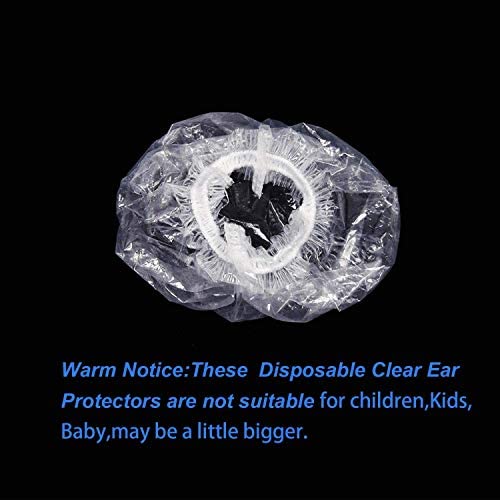200 Pack Clear Disposable Ear Protectors Waterproof Ear Covers for Hair Dye, Shower, Bathing Ear Shower Cap From Water, Salon, Spa And Stains
