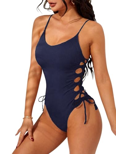 Image of Narecte One Piece Swimsuit Women Bathing Suit Sexy High Cut Women's One-Piece Swimsuits Monokini One Piece Bathing Suit