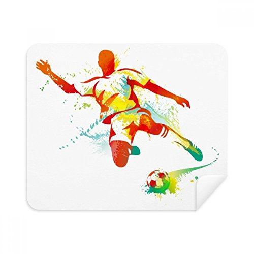 Chiffon nettoyant football en daim pour écrans et lunettes - Lot de 2