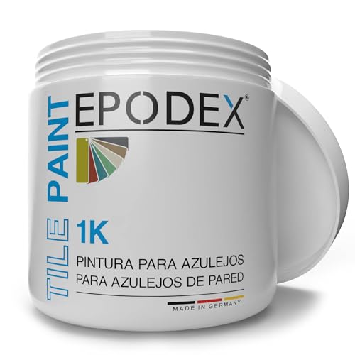 EPODEX Tinta de veludo 1K – Para casa de banho, cozinha e muito mais, revestimento acetinado para azulejos de parede interior, branco, cinzento, bege e muito mais, 1 kg (7 m² com 2 camadas)