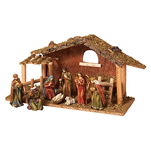 GIL 9 Pc 15.25\" L Resin Nativity Sc Christmas, 15.25InL x 5.25InW x 8.25InH, Multicolor