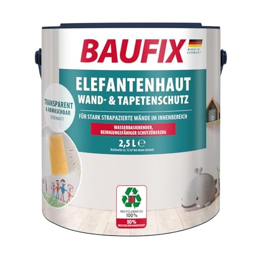BAUFIX Elefantenhaut Wand- und Tapetenschutz, transparent, 2.5 Liter, abwaschbarer Tapetenschutz, Schutzüberzug für stark beanspruchte Wände, waschbeständig, scheuerbeständig