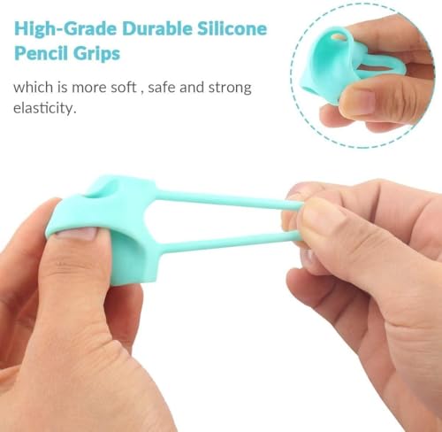 Image of MeeTo Pencil Grip Holder Children Pencil Holder Writing Aid Grip Trainer, Ergonomic Training Pen Grip Posture Correction Tool For Kids 1 Peice, Ink black