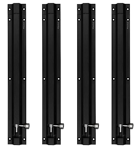 Image of Plantex Stainless Steel 12 inch Tower Bolt /Tower Bolt for Home,Offices Doors and Windows /Tower Bolt for Main Door /Door Latch /Kundi /Chitakini /Door Latch for Main Door and Windows (Black, Pack of 4)