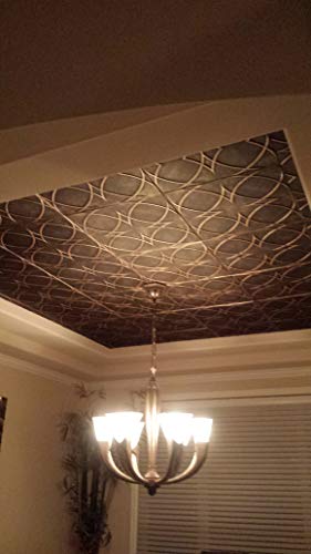 A La Maison Ceilings R82 Circles and Stars Foam Glue-up Ceiling Tile (21.6 sq. ft./Case), Pack of 8, Plain White