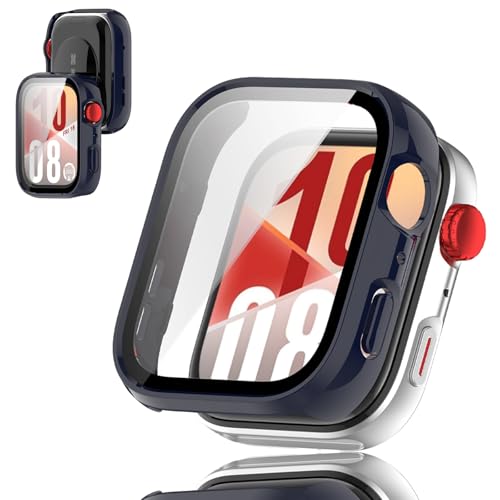 FINEEN Huawei watch fit 4 �P�[�X PC�f�� �����K���X�S�ʕی� �Ή� Huawei watch fit 4 ��p �ی�P�[�X �f�U�C���ȒP���t�� �ϏՌ��� �����ߗ� �w��h�~ for �t�@�[�E�F�C�t�B�b�g4 �P�[�X ���{���Ɏq��