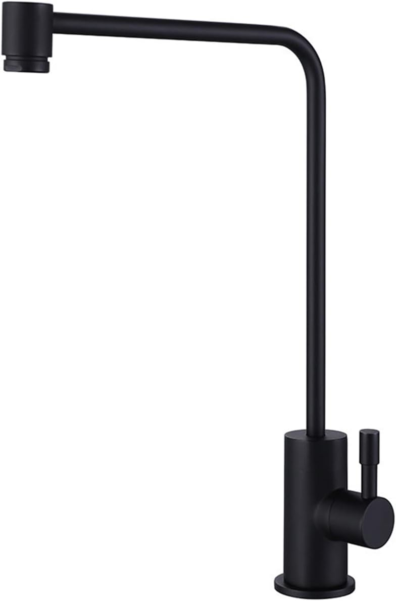 Kitchen Faucet, 360 Water Filter Single Cold Filtered Hole,Chrome A(Black)