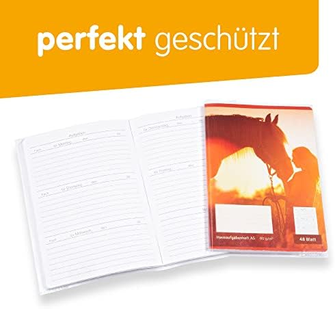 perfect line  25 koszulek DIN A5 przezroczystych, przezroczystych i groszkowanych, okładka na zeszyty z polipropylenu (PP) nadającego się do recyklingu (DIN-A5 (portretowy))