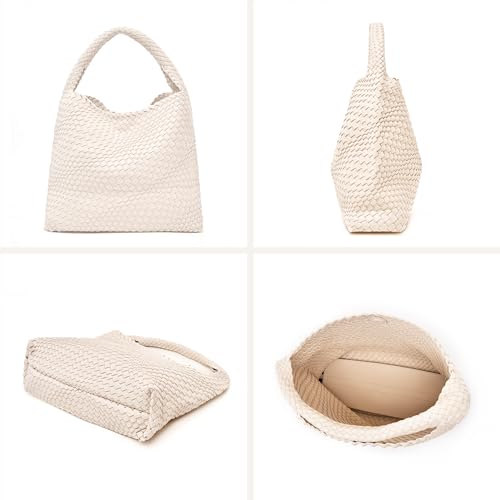 Image of MELOLILA Large Woven Tote Bag for Women Weave Purse Woven Leather Handbag