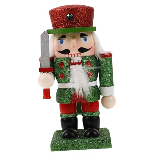 Anneome De Madera Tradicional Brillo para Decoración Navideña Adorno Festivo De Huélago para Mesa o Estante Figura De Huélago De Navidad