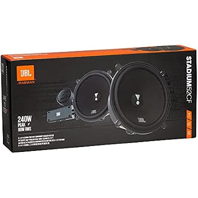 JBL 5 1/4 نظام مكبرات الصوت لمكونات السيارة المتصاعدة NO Grill، Black