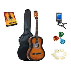 étoile Guitare acoustique 96,5 cm avec sac, accordeur, cordes, médiators et Beginner’s Guide, Sunburst, - Les Beatles, Paul McCartney, John Lennon, RIngo Starr, George Harrison