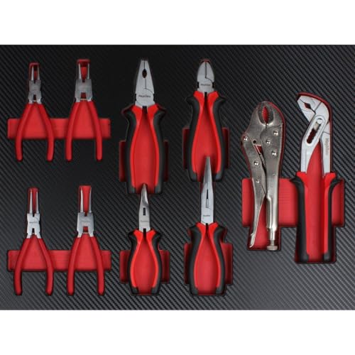Mephisto Juego de alicates para carro de taller, alicates con alicates, alicates combinados, alicates puntiagudos, cortadores laterales, alicates para bomba de agua y pinzas de agarre, incluye inserto