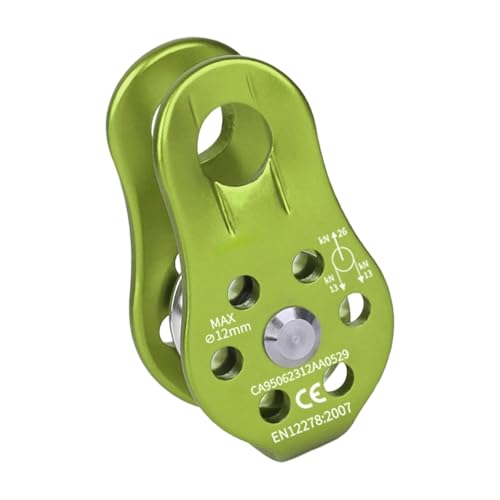 ECMQS 26KN Fixed Climbing Pulley with Bearings for Rock, Blue