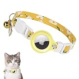 TDTOK Airtag Cat Collar, Floral Cat Collars with Airtag Holder, Breakaway Air Tag Cat Collar with Be