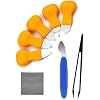Watch Back Removal Tool, 8 in 1 Watch Battery Replacement Tool Kit with 6 Types of Pry Tools Watch Case Back Opener Remover Tool, Anti-Static Tweezers and Cleaning Cloth 5 Colors