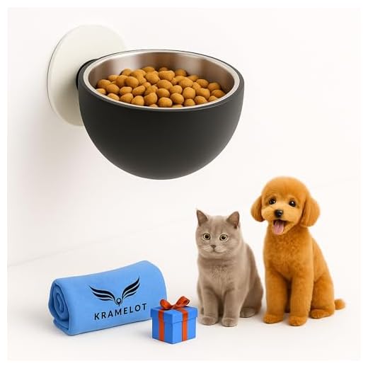 Comedero Bebedero Elevado para Gatos y Perros Cuenco de Comida Ergonómico de Pared Fuerte Sujeción Alivia Dolor Articular Mejora la Digestión Evita Lesiones y Tropiezos Mayor Limpieza (Gris)