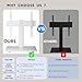 BONTEC Universal TV Stand for 24–60 Inch LCD LED OLED Plasma TVs, Height Adjustable Table Top Pedestal with Bracket, 8mm Tempered Glass Base, 45kg Load, Max VESA 400x400mm, Cable Management, White