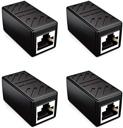 deleyCON 2x CAT6 Złącze Lącznik Kabel Sieciowy Kabel Krosowy Ethernetowy Kabel Przejściowy Modułowy Ekranowany 2x Gniazdo RJ45 DSL LAN RJ45 Czarny