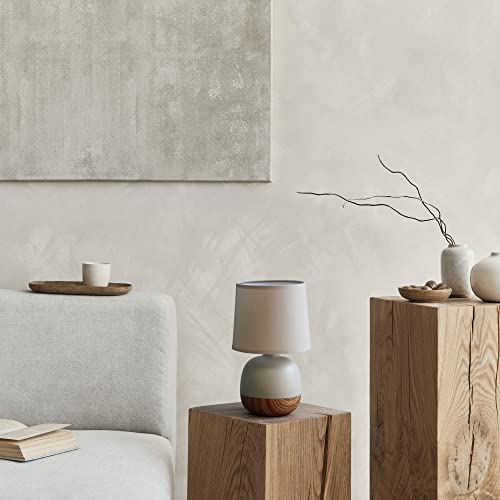 Simple Designs Lt2078-Lwg Petite Mid Century Table Lamp, Light Wood And Light Gray #TOP4